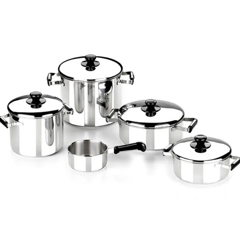 Batería de cocina 9 piezas acero inoxidable sin antiadherente Terminox