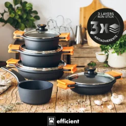 Batería de cocina 9 piezas Efficient