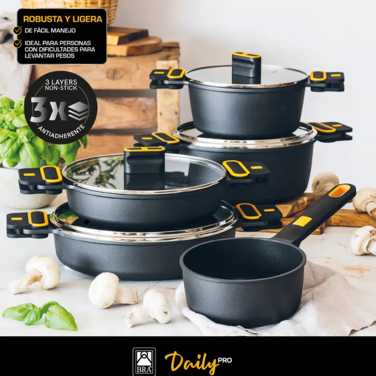 Batería de cocina 9 piezas Daily Pro