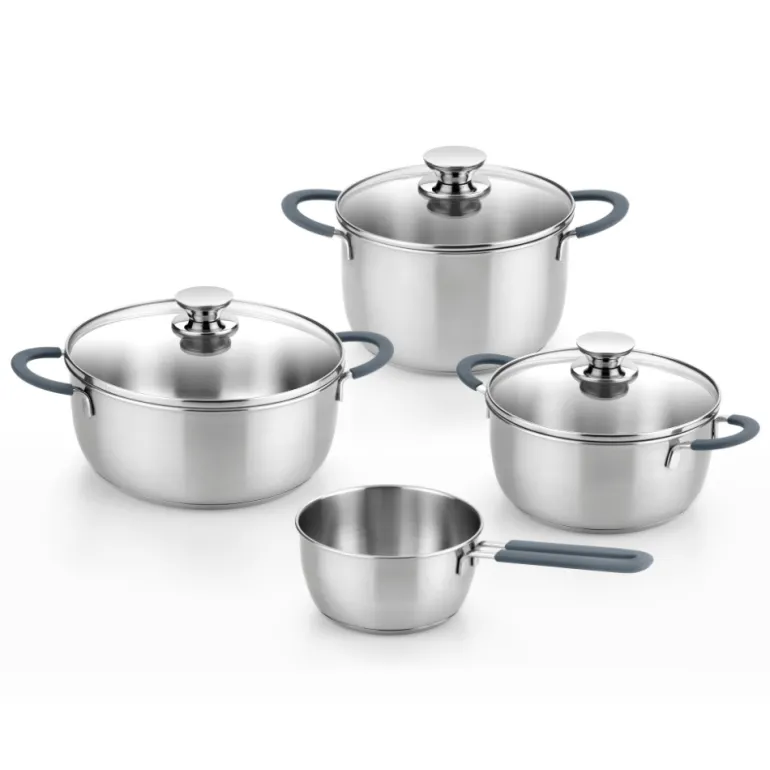 Bateria de cocina 7 piezas acero inoxidable sin antiadherente Master B