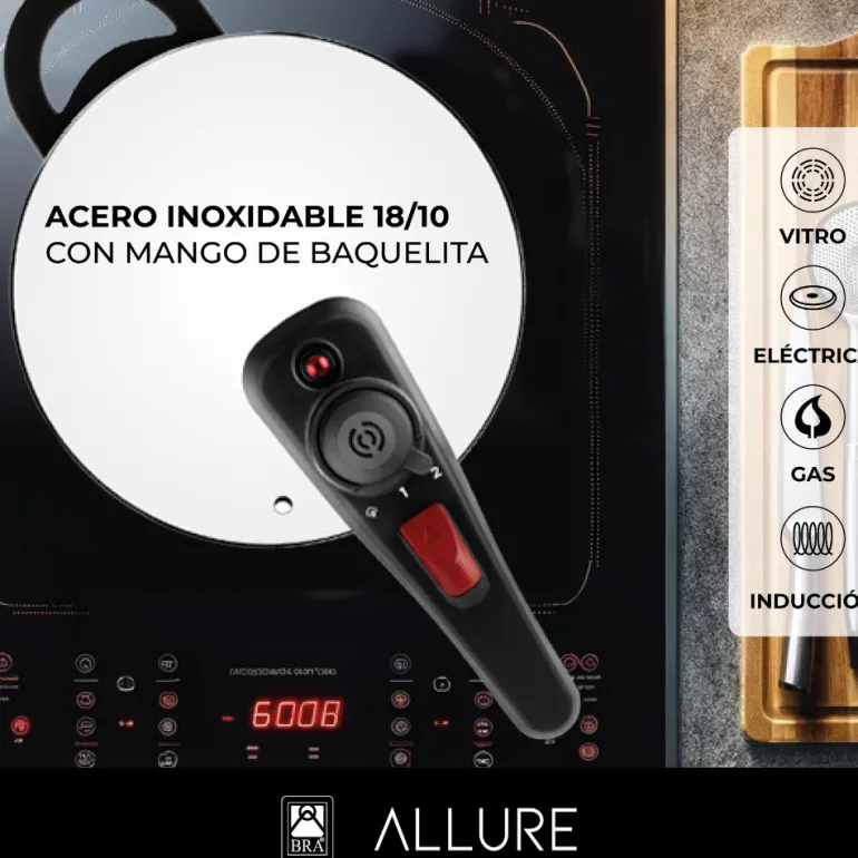 Olla a presión acero inoxidable Allure