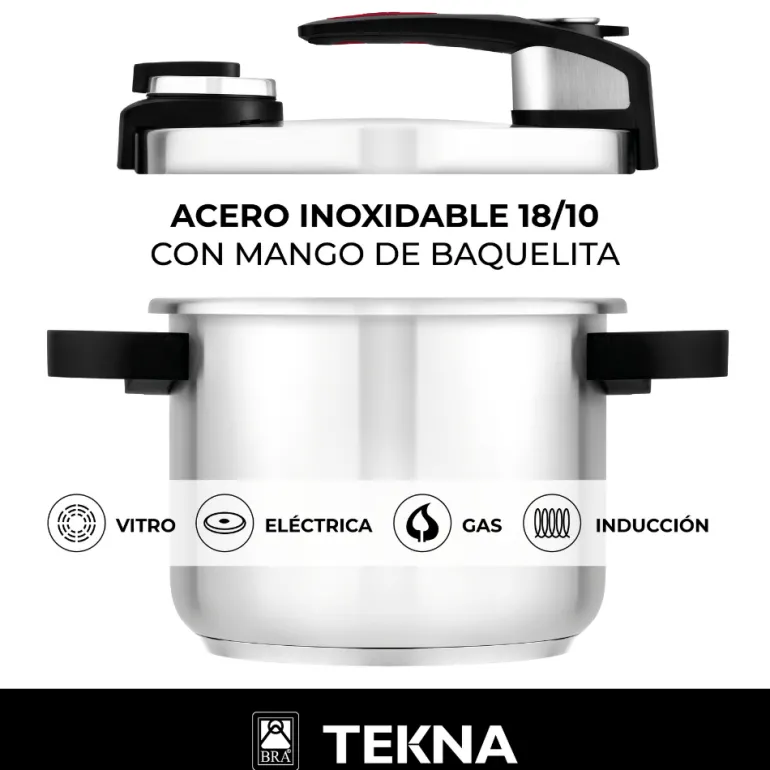 Olla a presión acero inoxidable Tekna