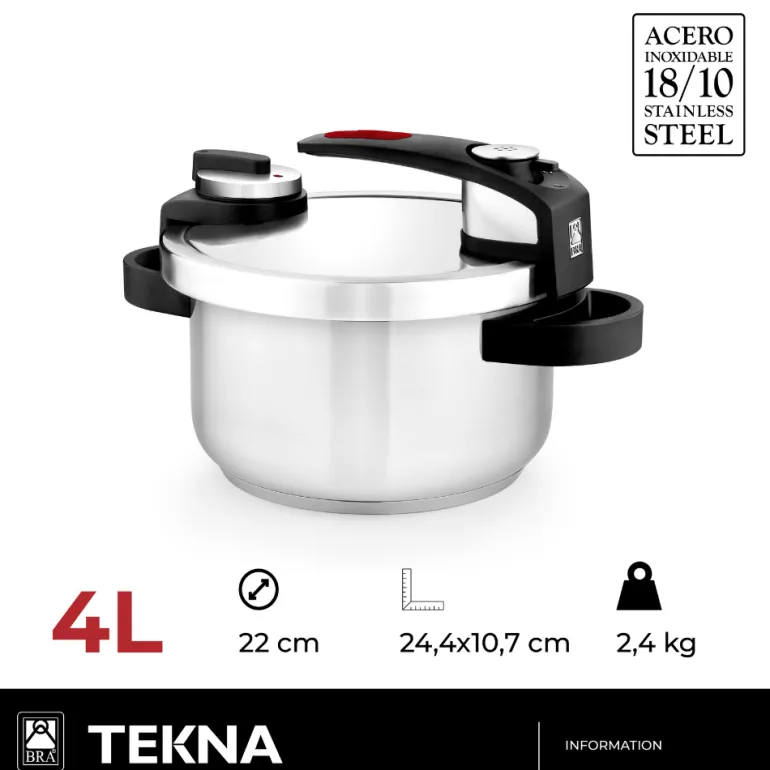 Olla a presión acero inoxidable Tekna