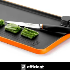 Set de 3 cuchillos Efficient con tabla para cortar