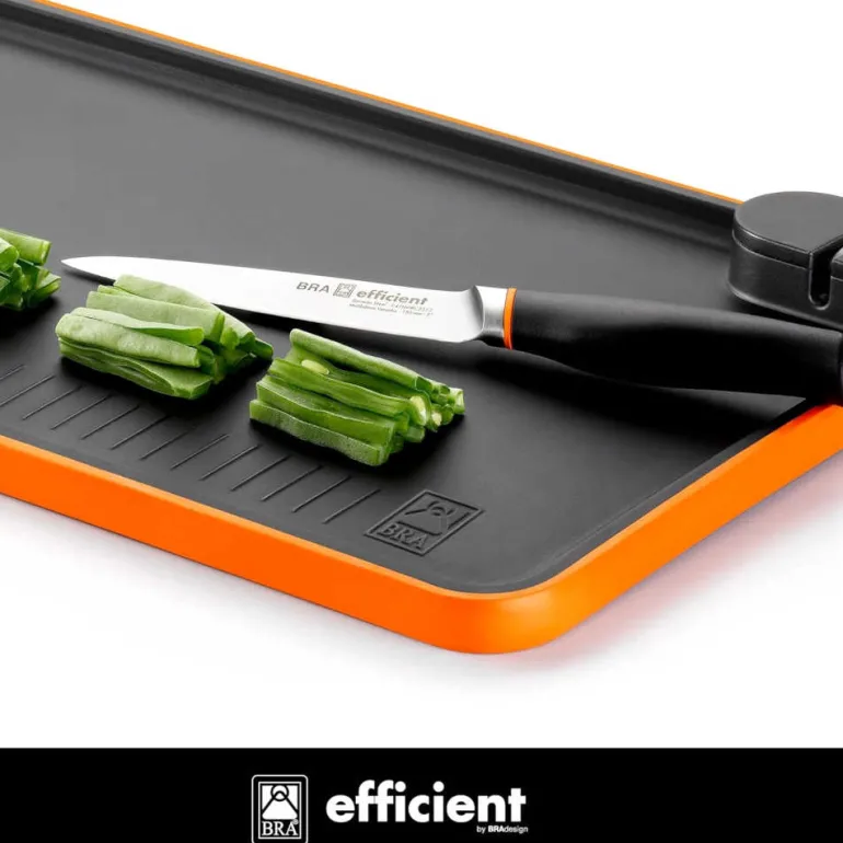 Set de 3 cuchillos Efficient con tabla para cortar