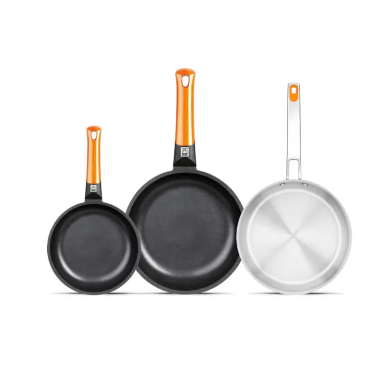 Set de 2 sartenes Efficient Orange y sartén Efficient Inox